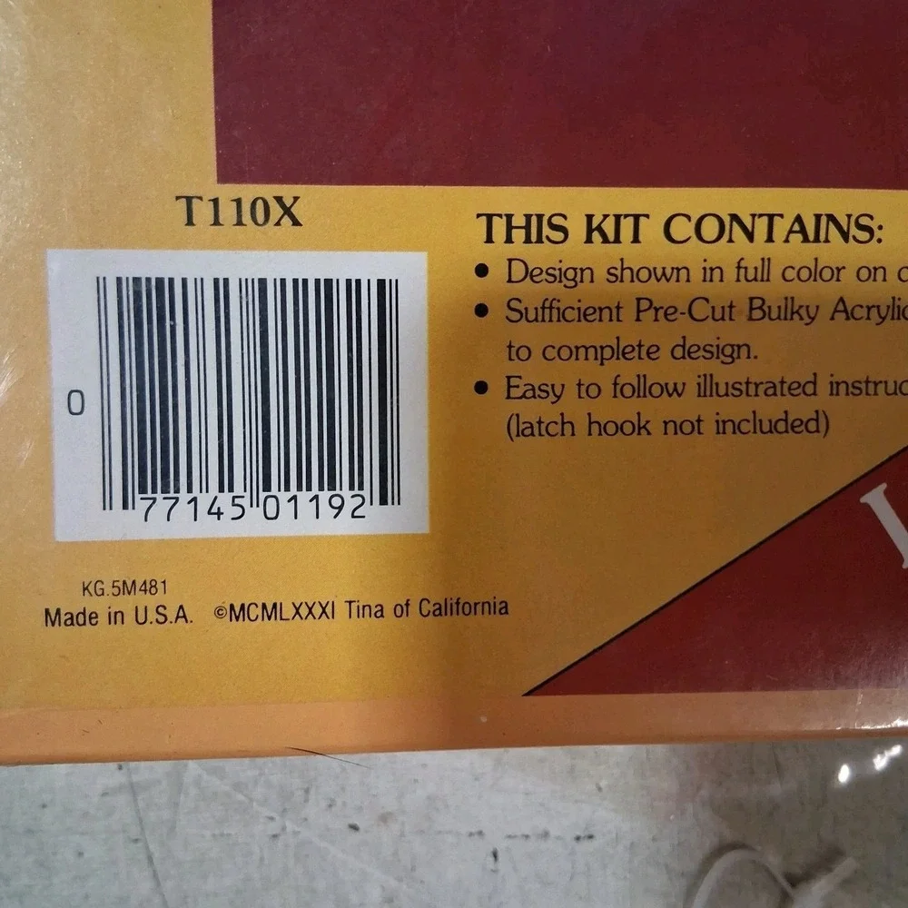 Vintage‎ Tina Christmas Tree Latch Hook Kit NOS New Sealed 1981